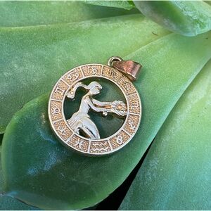 Gold Colored Astrology Charm Pendent:Astronomy/Zodiac/Mystical/Whimsigoth/Star